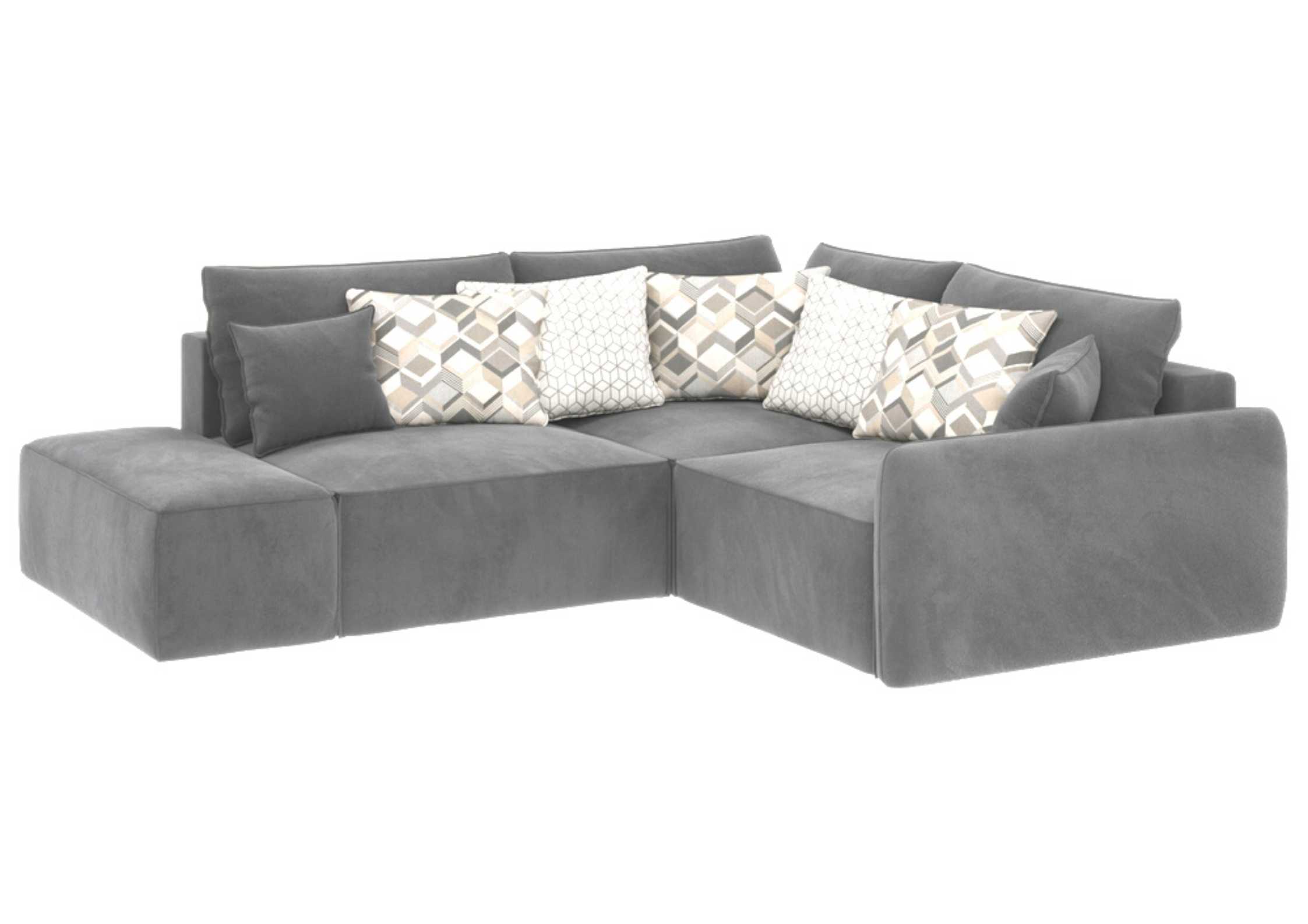 Prawy narożnik modułowy z pufą